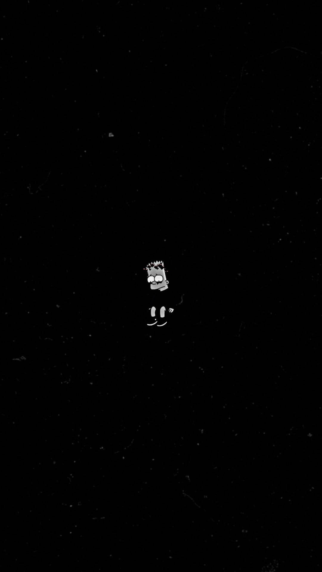 Bart Simpson, white, black void, Full HD Phone Wallpaper