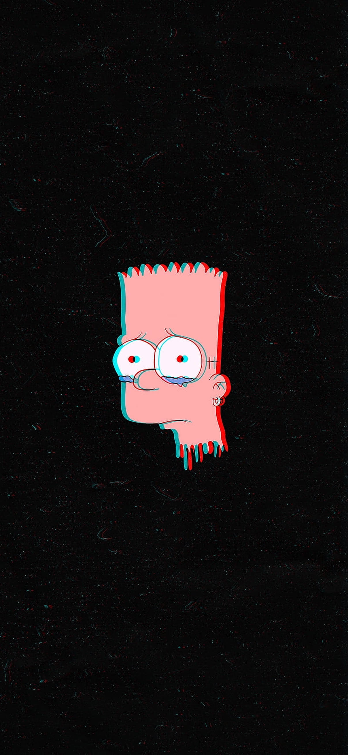 Bart Simpson, pink head, black background, 2K Phone Wallpaper