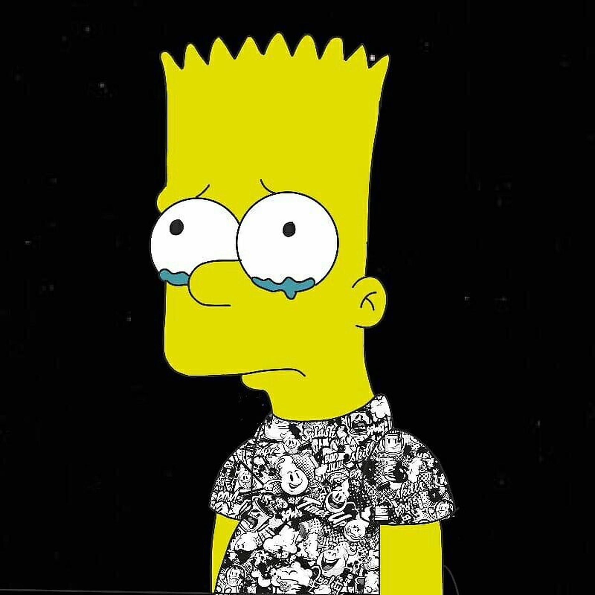Bart Simpson, teary eyes, teardrops, HD Desktop Wallpaper
