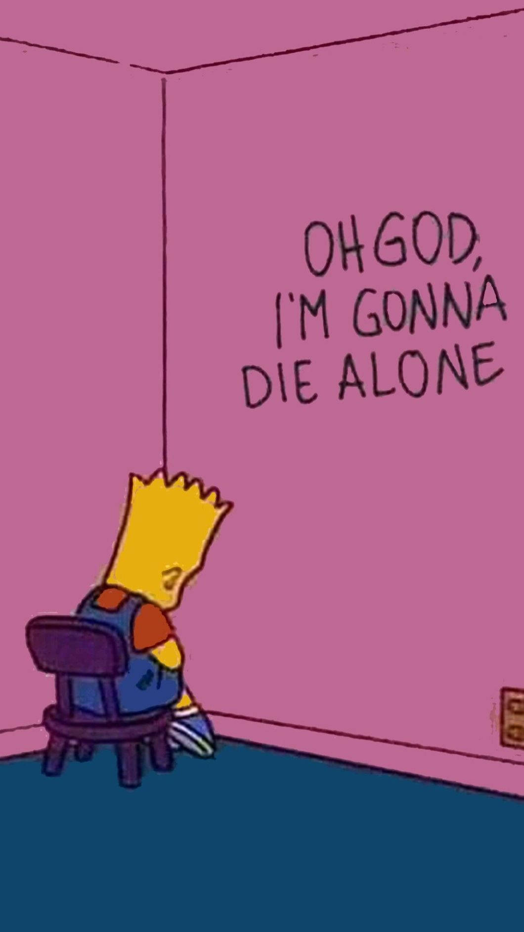 Bart Simpson, pink room, oh god i'm gonna die alone, HD Phone Wallpaper