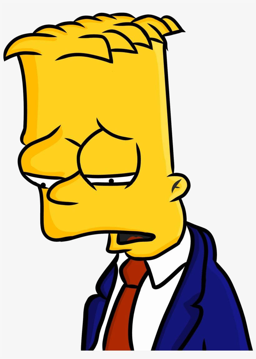 Bart Simpson, blue suit, red tie, SD Phone Wallpaper
