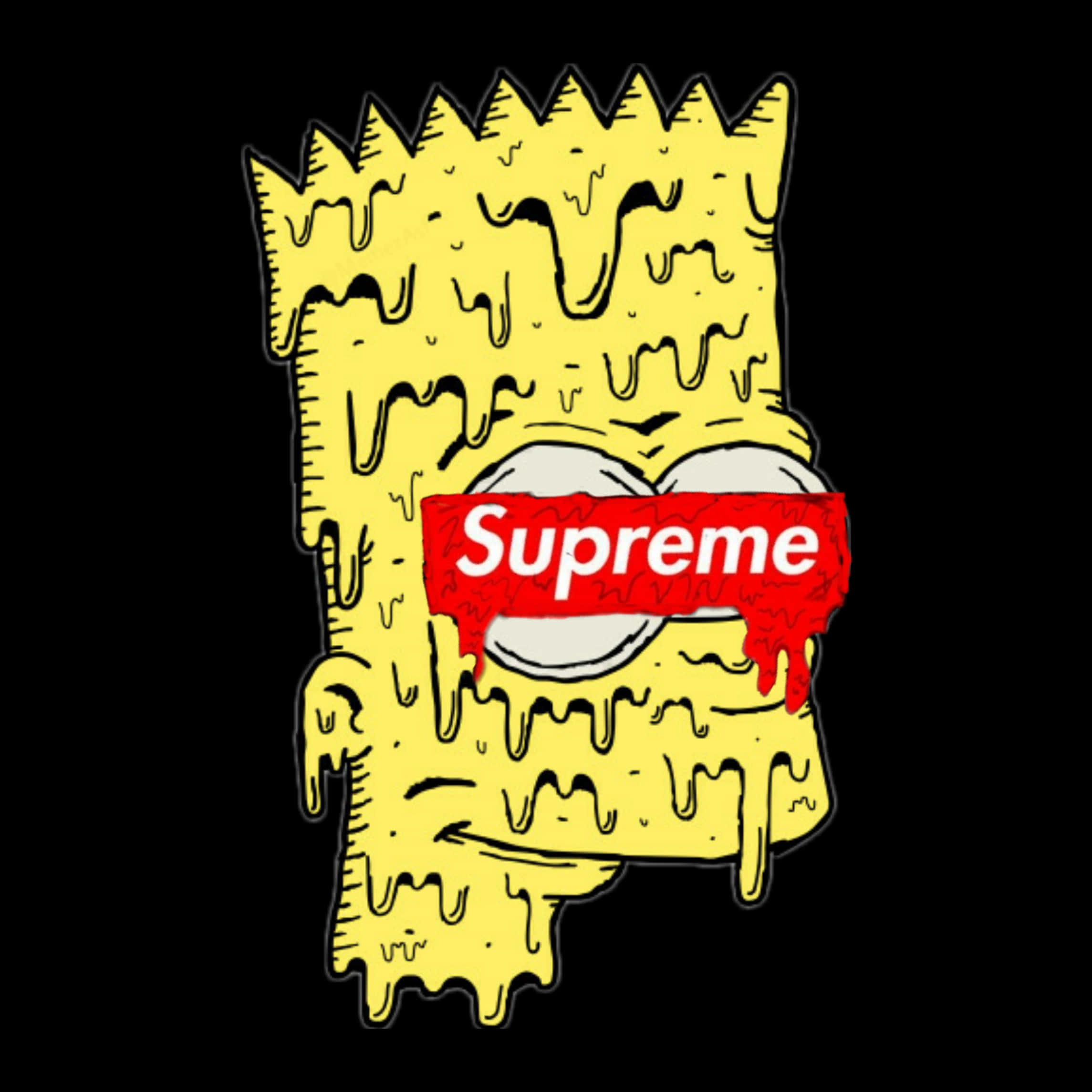 Bart Simpson, psychedelic experience, dripping yellow cartoon face, Full HD Desktop Wallpaper