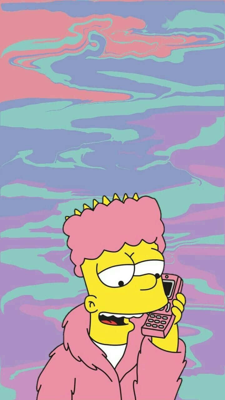 Bart Simpson, pink robe, pink hair, HD Phone Wallpaper