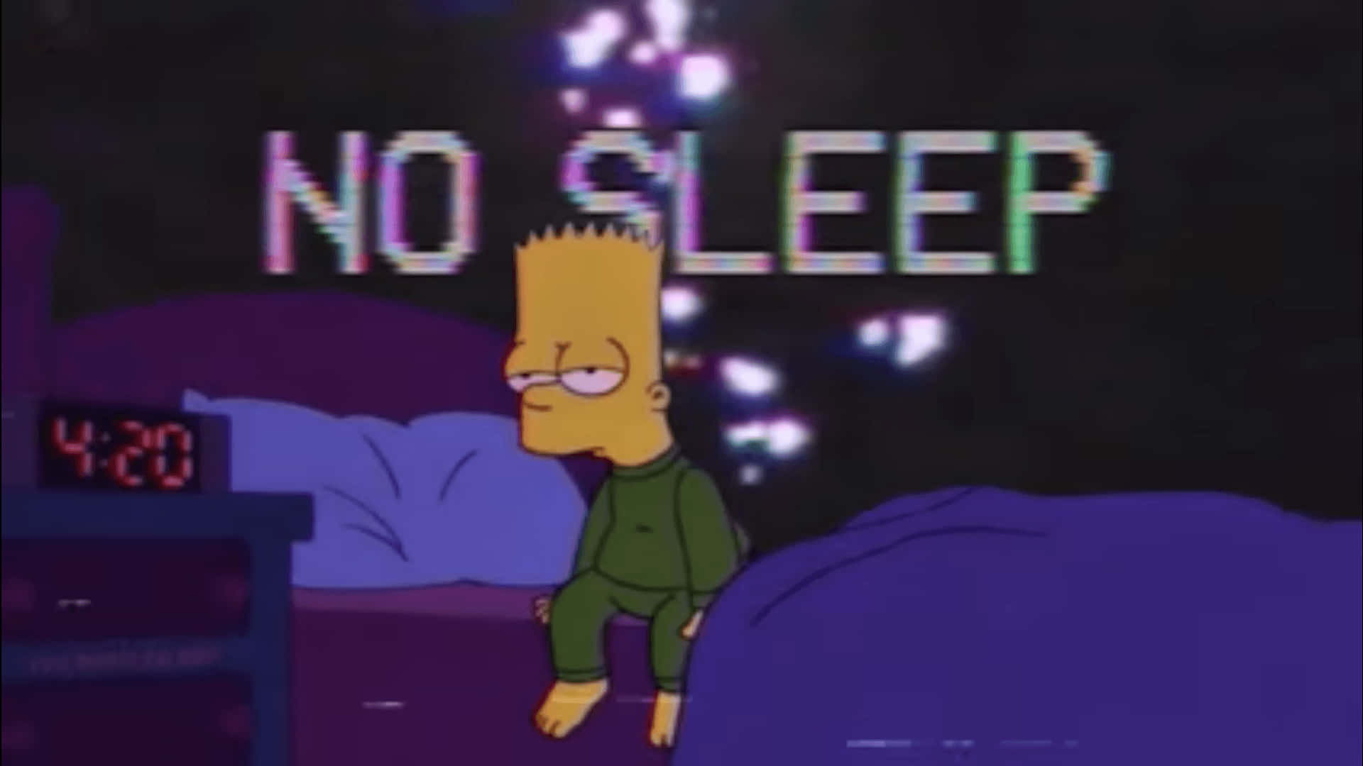 Bart Simpson, 4:20 AM, NO SLEEP, Full HD Desktop Wallpaper