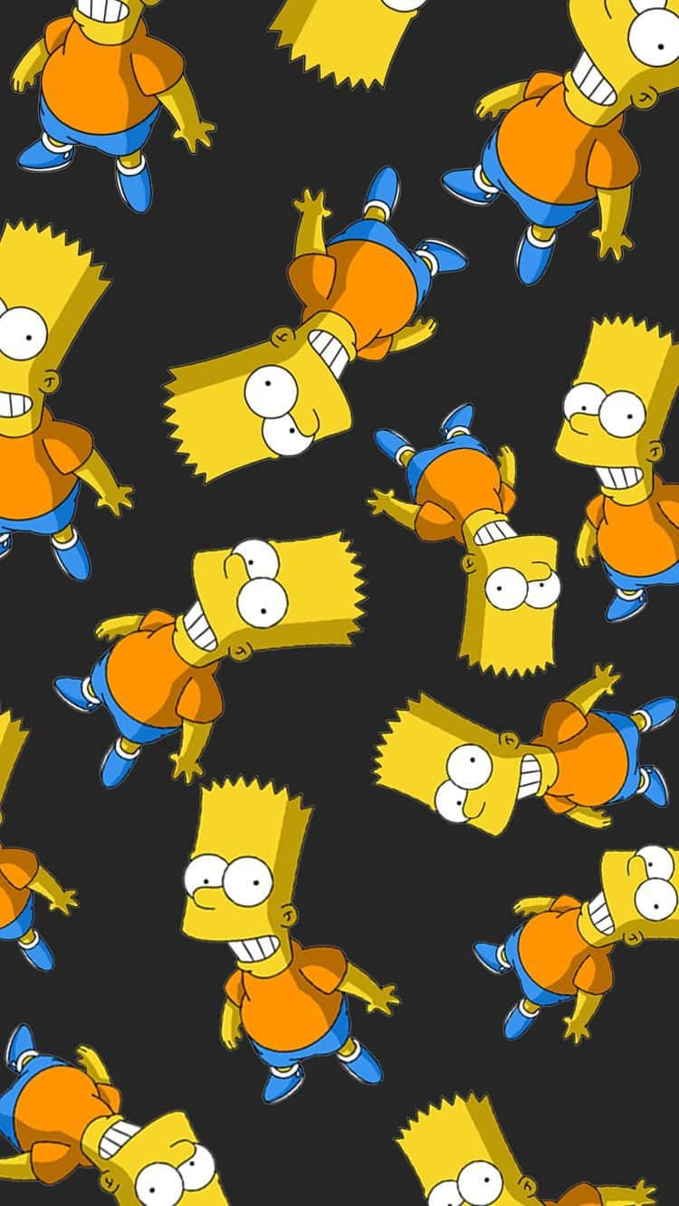 Bart Simpson, orange shirt, blue shorts, HD Phone Wallpaper