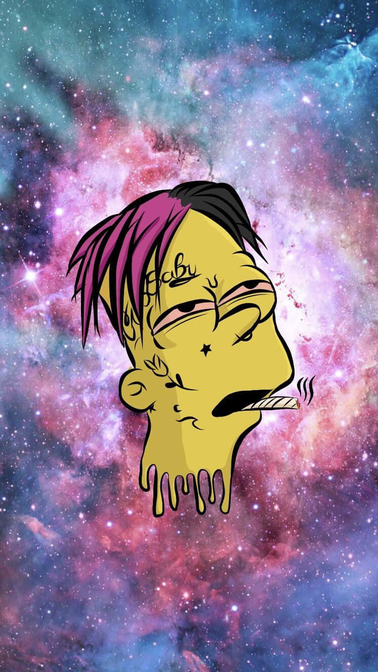 Bart Simpson, purple hair, tattoos, HD Phone Wallpaper