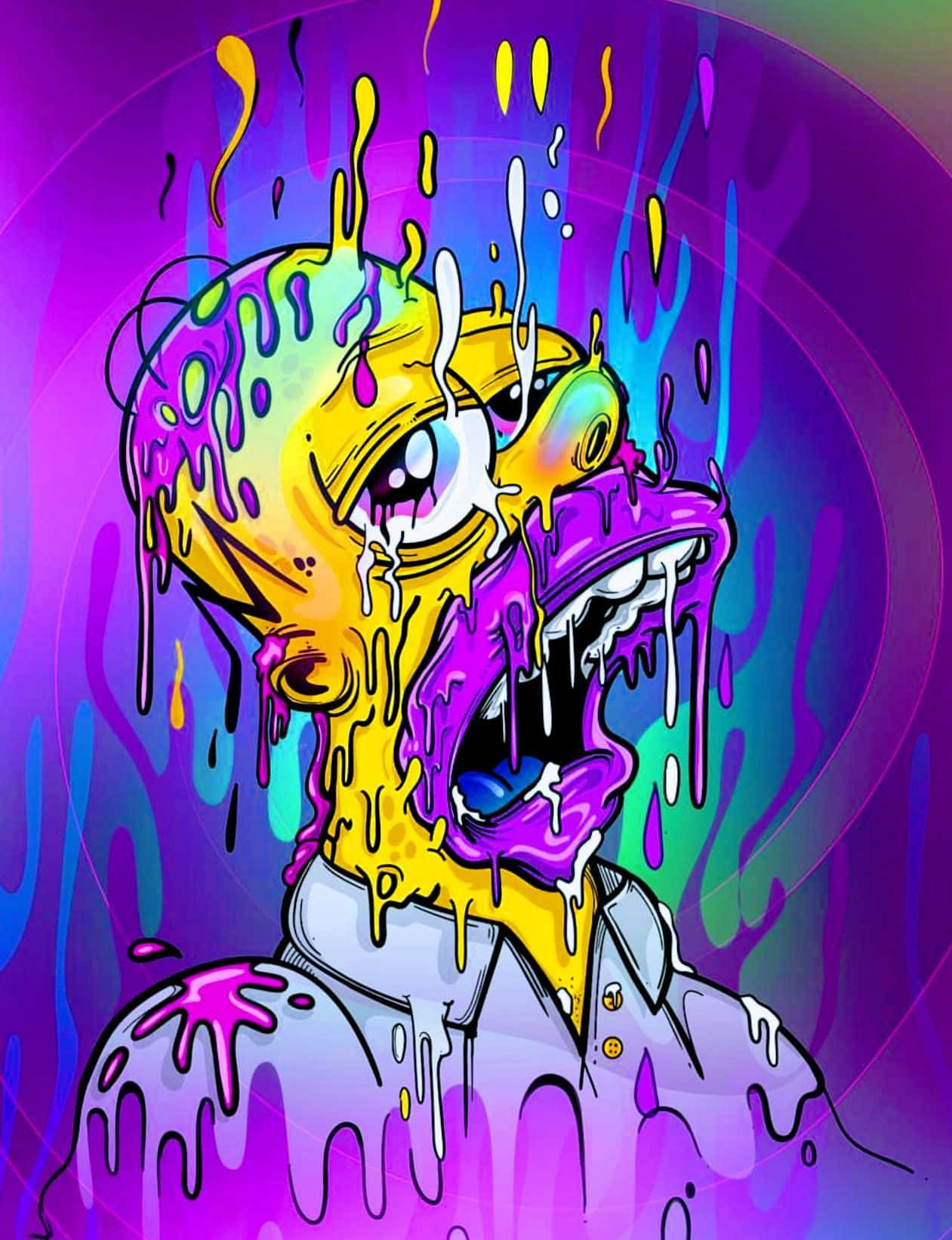 Bart Simpson, joint, neon purple, HD Phone Wallpaper