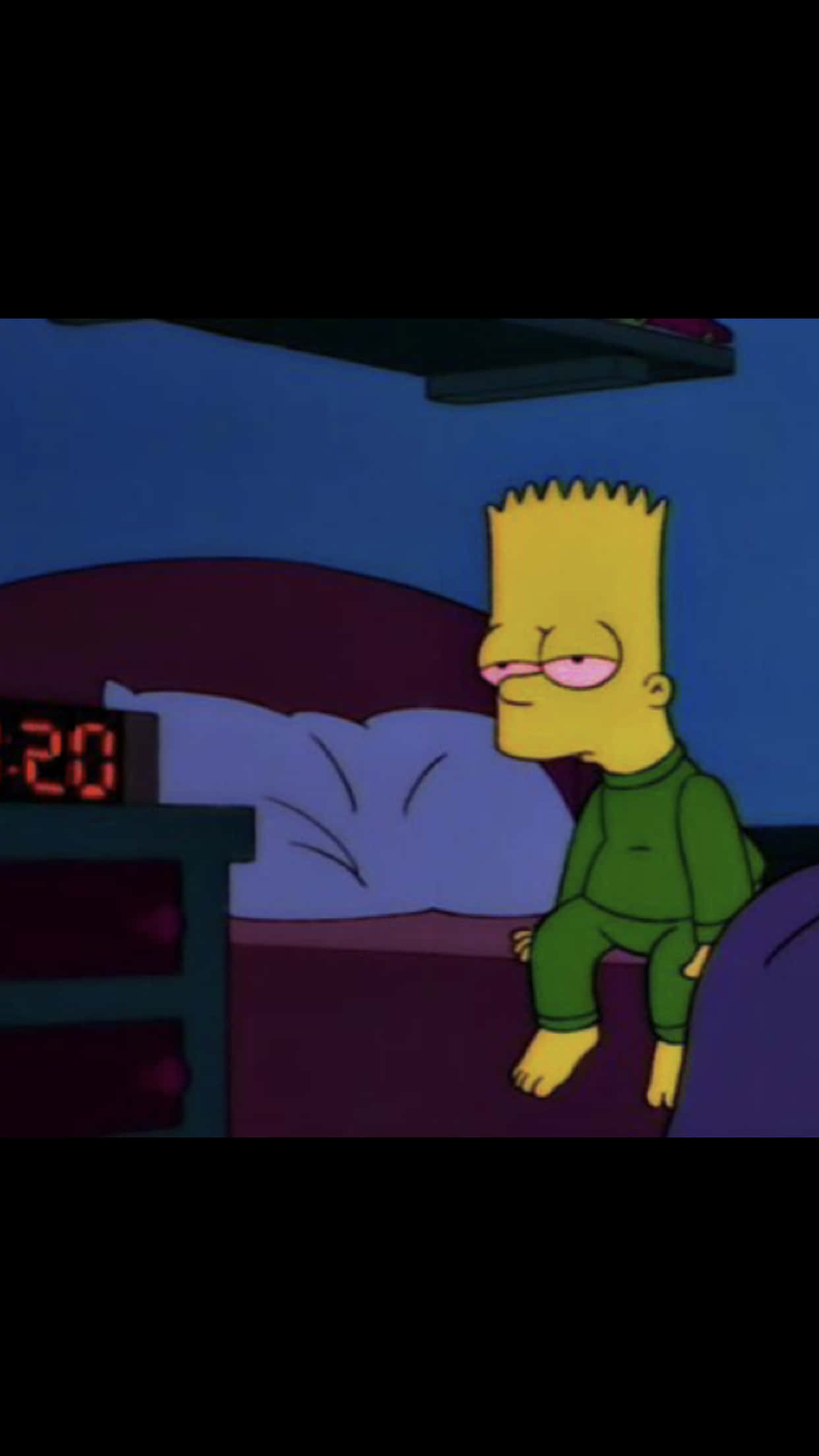 Bart Simpson, bed, night, Full HD Phone Wallpaper