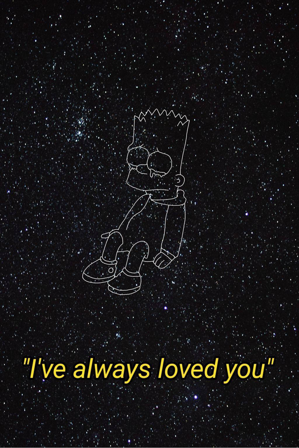 Bart Simpson, stars, starry night sky, HD Phone Wallpaper