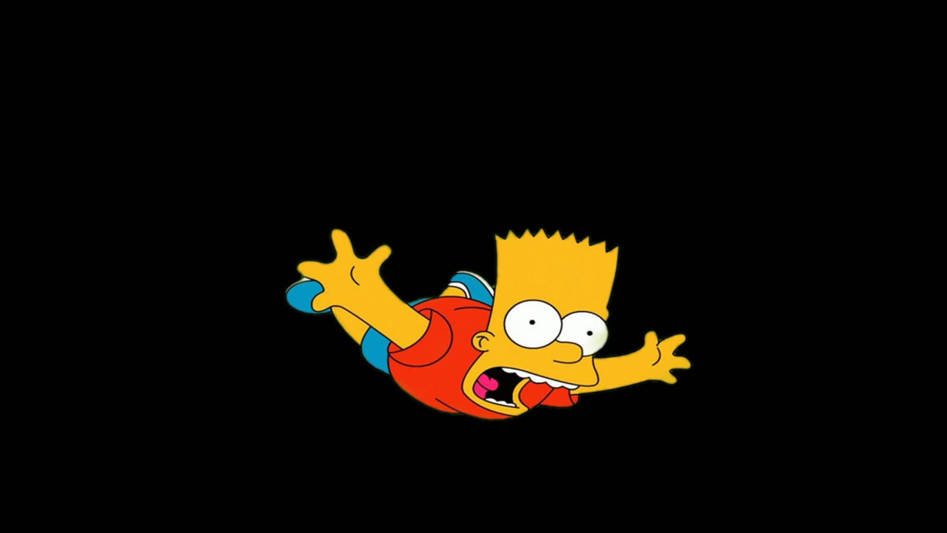 Bart Simpson, black background, black void, Full HD Desktop Wallpaper