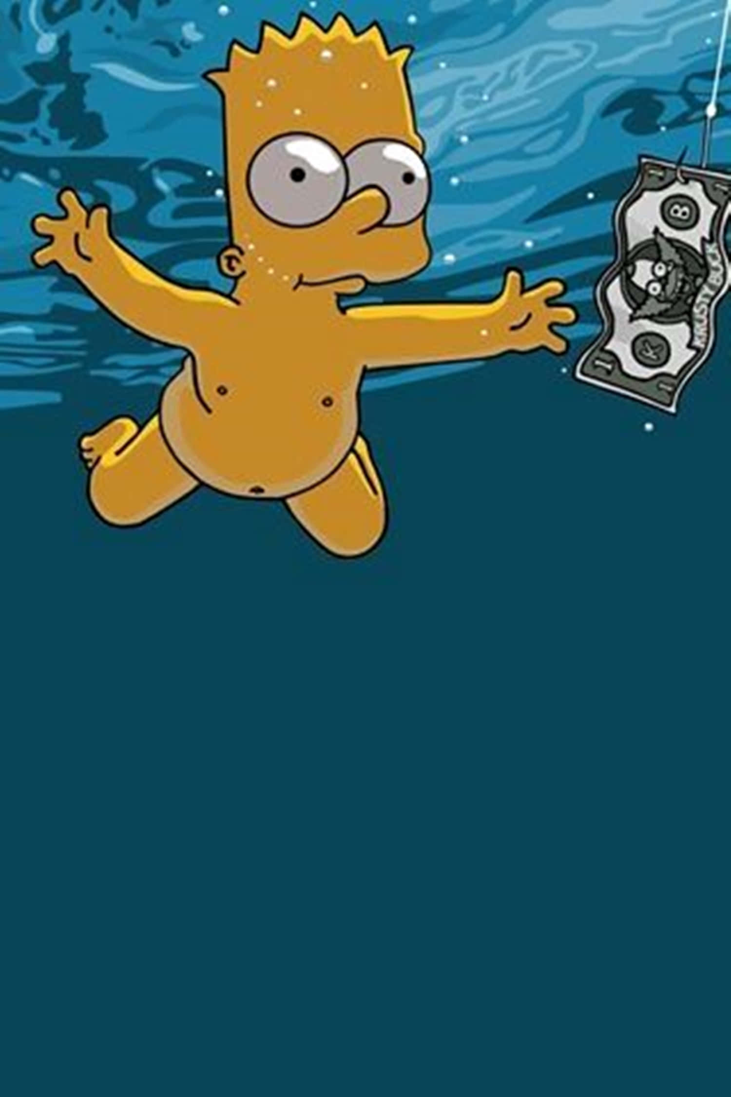 Bart Simpson, dollar bill, fishing hook, Full HD Phone Wallpaper