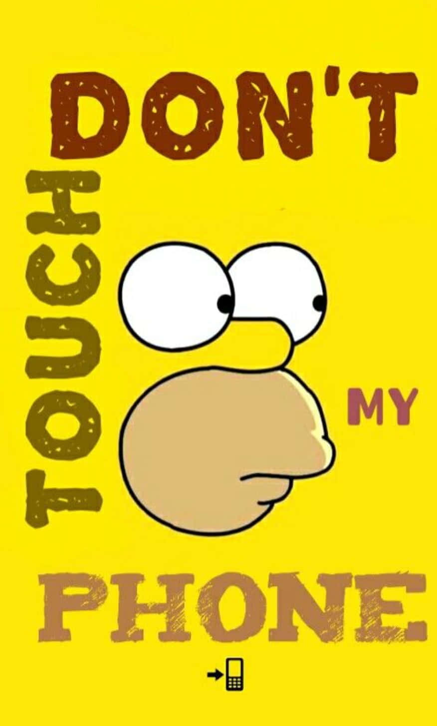 Bart Simpson, DON'T TOUCH MY PHONE, bright yellow background, HD Phone Wallpaper
