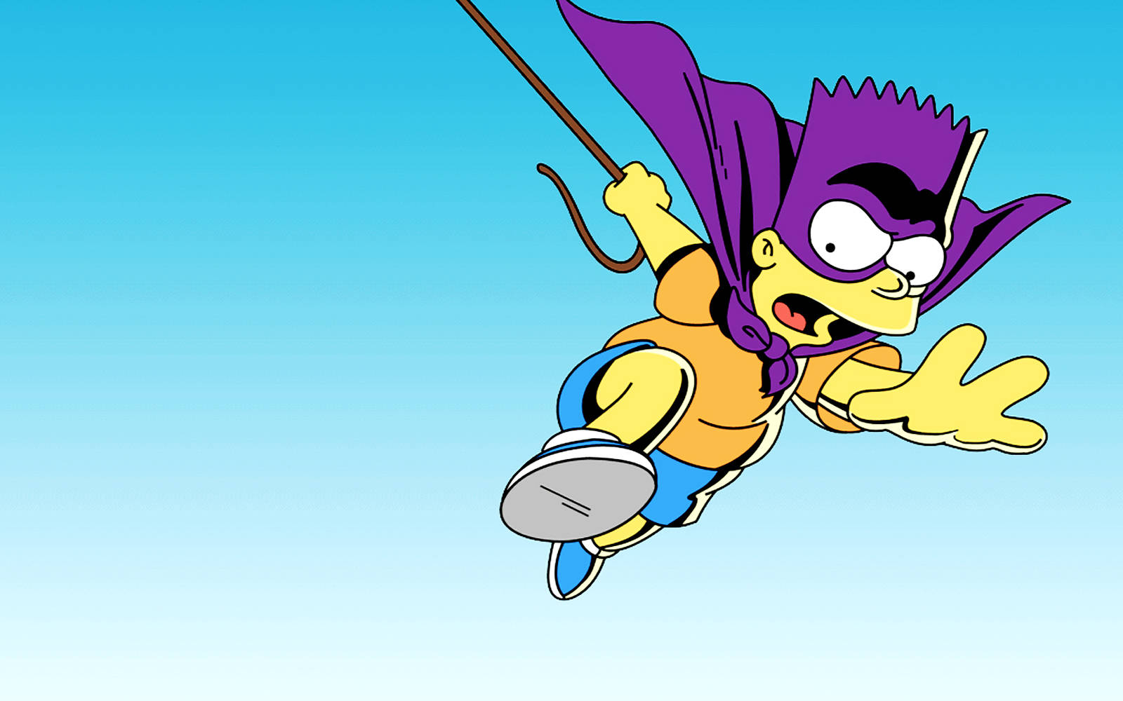 Bart Simpson, purple cape, mask, HD Desktop Wallpaper