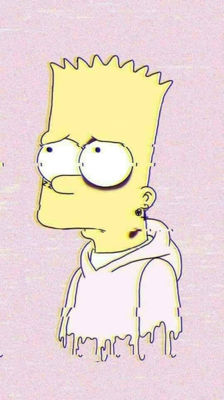Bart Simpson, hoodie, glitchy distorted effect, HD Phone Wallpaper