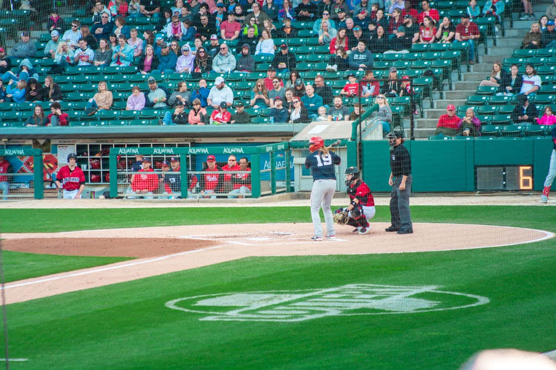 navy jersey, number 19, home plate, SD Desktop Wallpaper