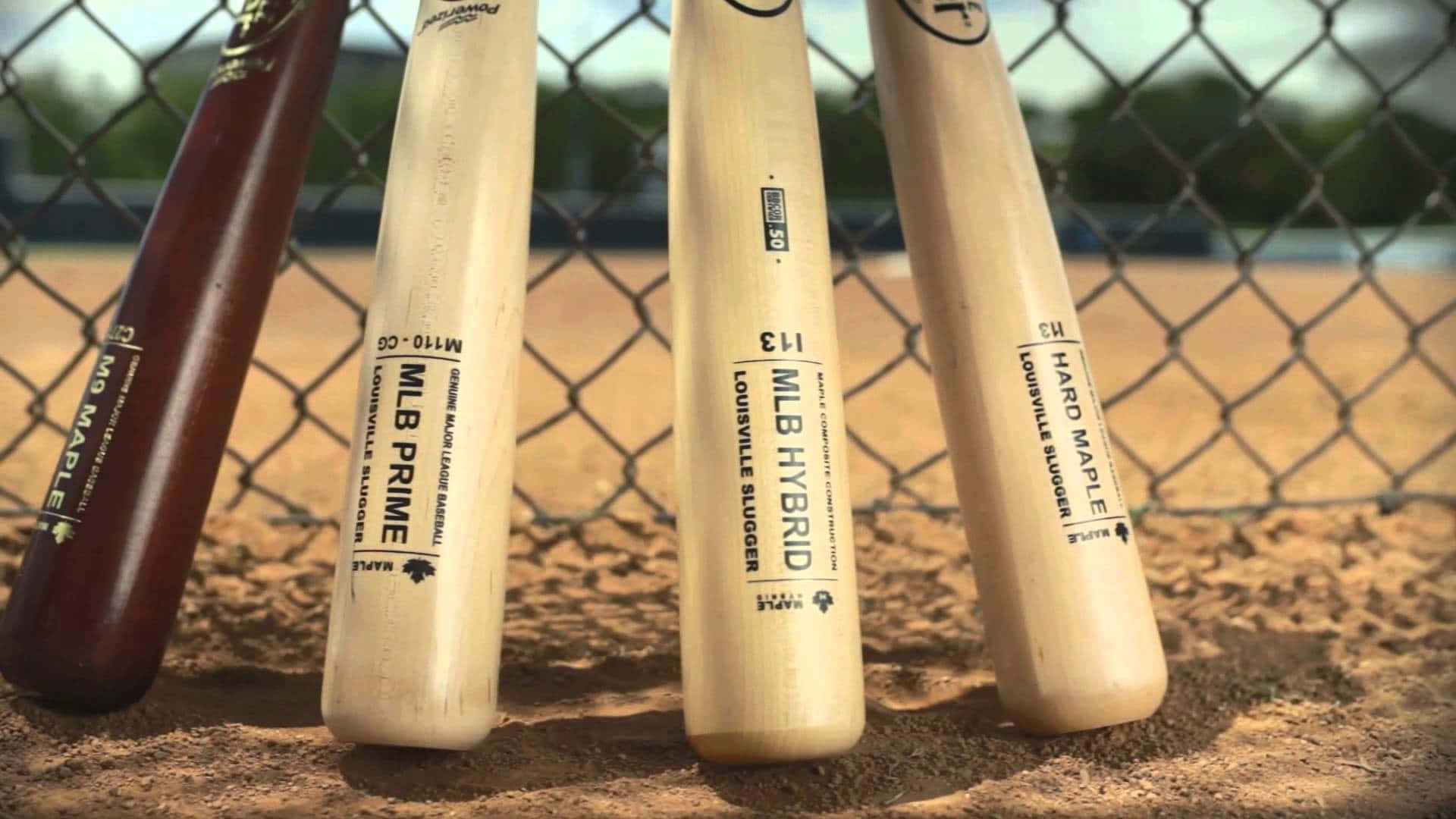 baseball bat, chain-link fence, dirt field, Full HD Desktop Wallpaper