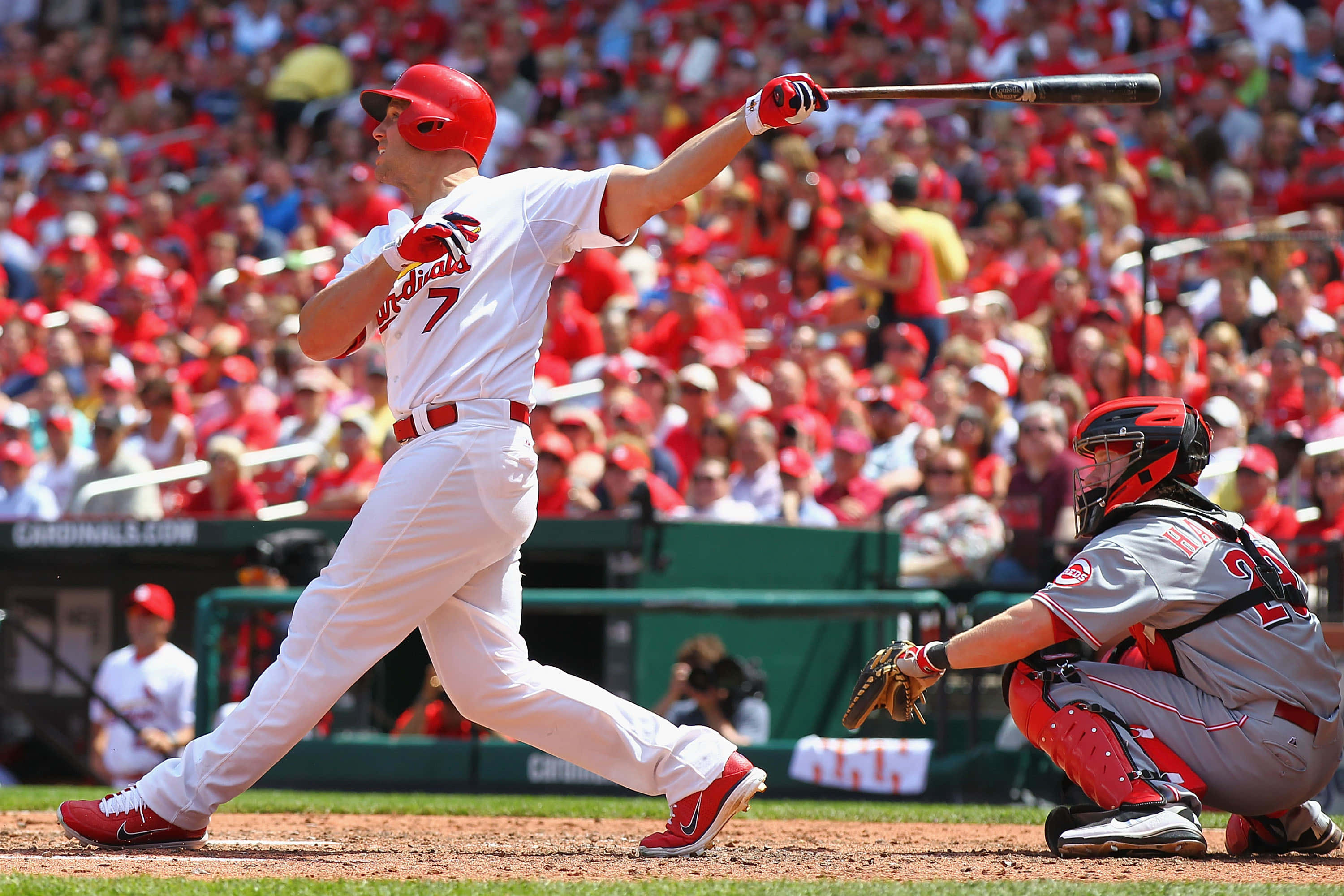 baseball bat, white uniform, red stadium, 2K Desktop Wallpaper