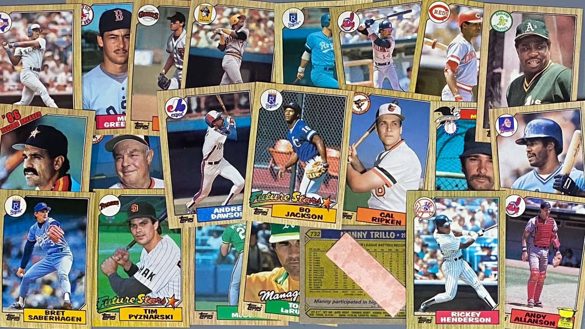vintage baseball cards, legendary players, action poses, Full HD Desktop Wallpaper