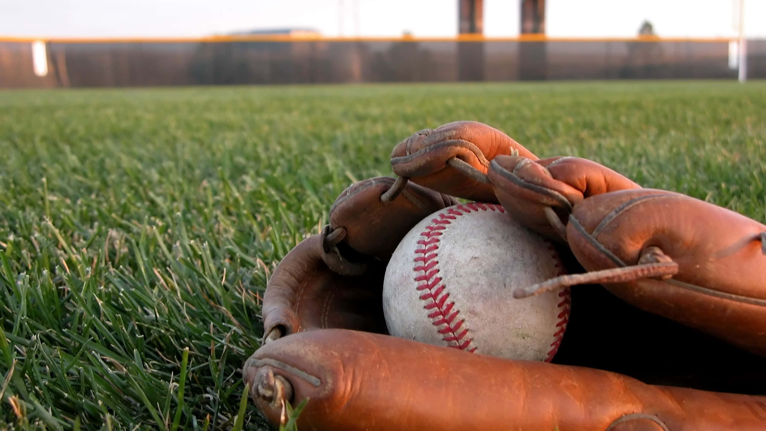 baseball glove, white baseball, red stitching, 2K Desktop Wallpaper