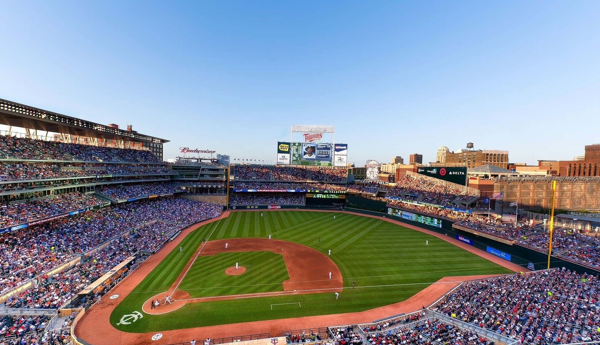 baseball stadium, 1919 x 1104, night game, HD Desktop Wallpaper