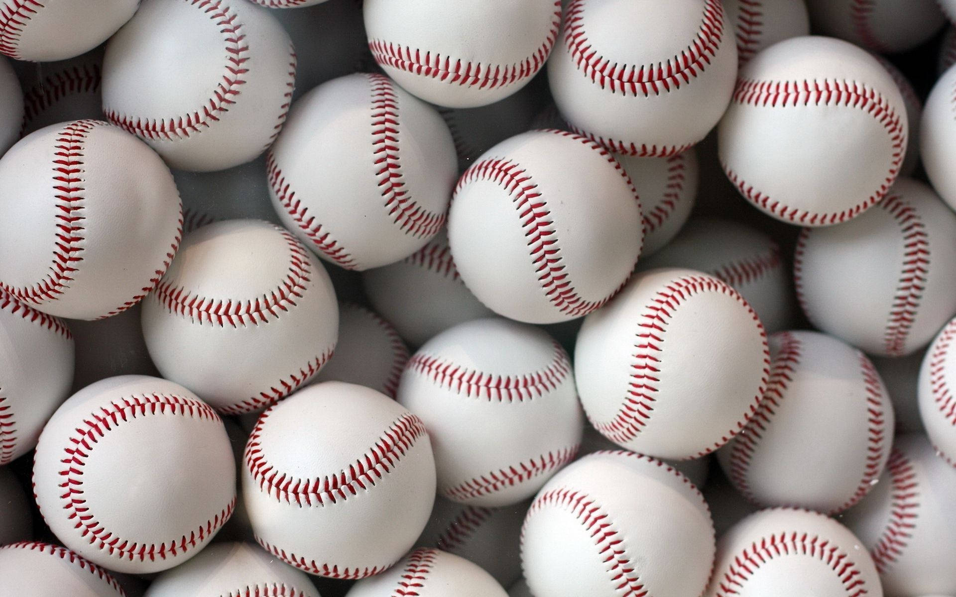 white baseballs, red stitching, dense close-up, Full HD Desktop Wallpaper