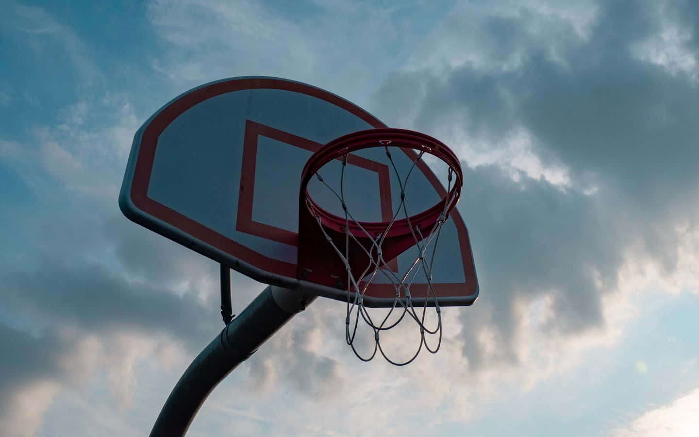 basketball hoop, red rim, net, HD Desktop Wallpaper