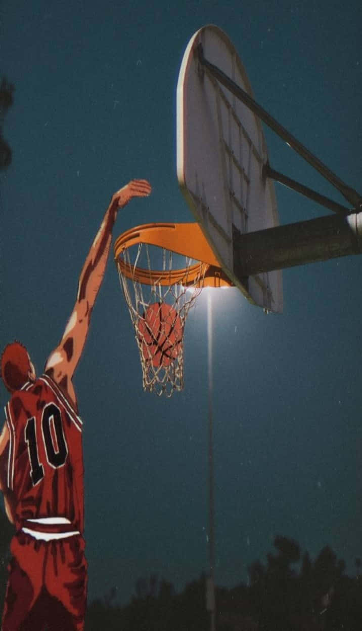 Basketball Aesthetic, red jersey, number 10, SD Phone Wallpaper