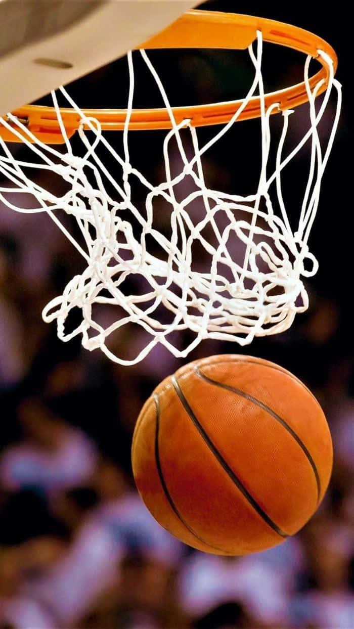 Basketball Aesthetic, orange basketball, white net, SD Phone Wallpaper