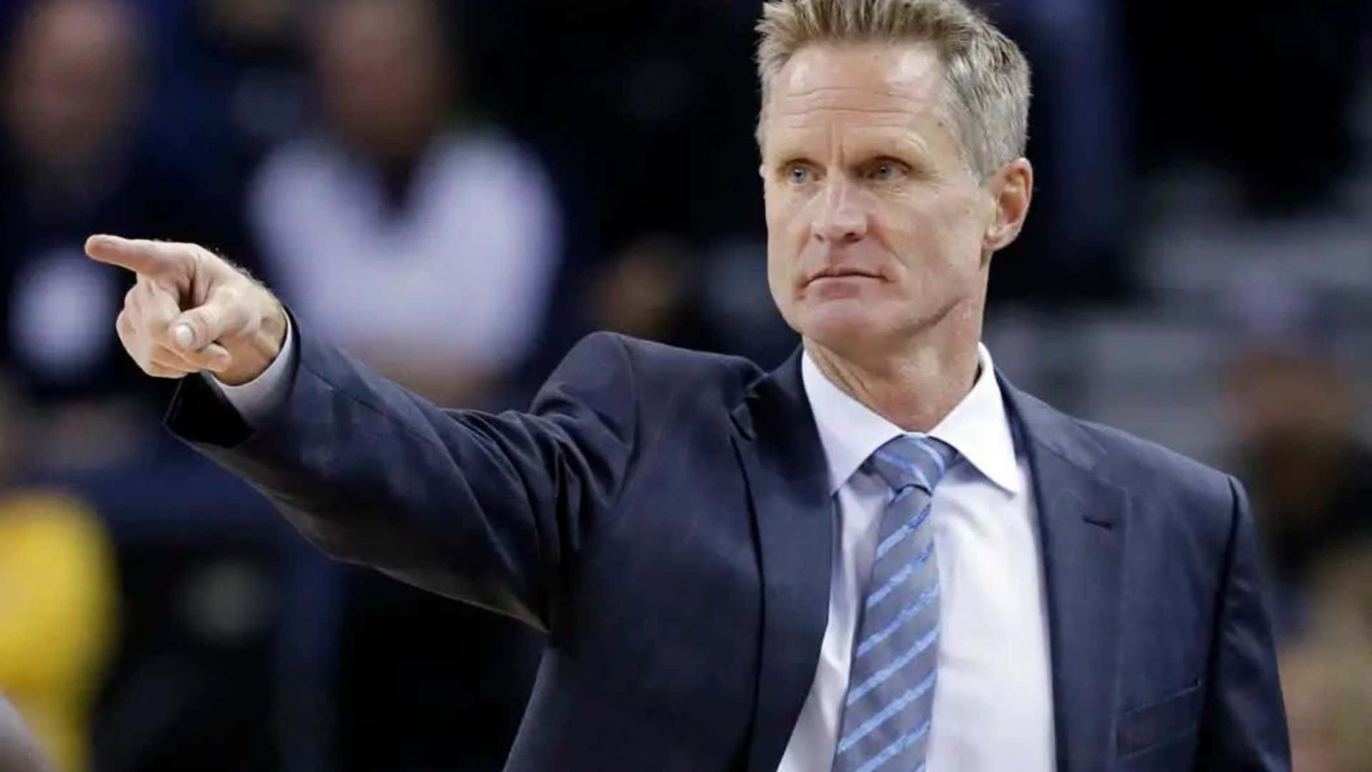 basketball coach, dark suit, pointing intently, Full HD Desktop Wallpaper