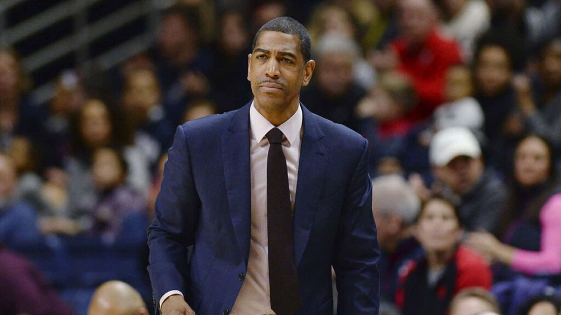 basketball coach, navy suit, court, Full HD Desktop Wallpaper