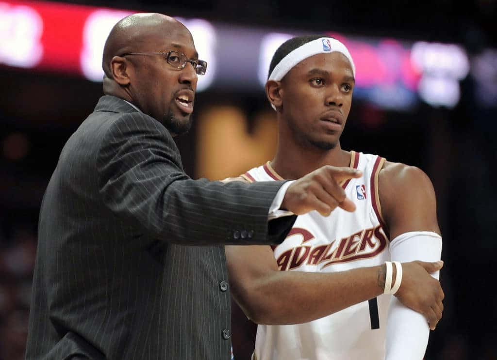pinstripe suit, white Cavaliers jersey, basketball coach, SD Desktop Wallpaper