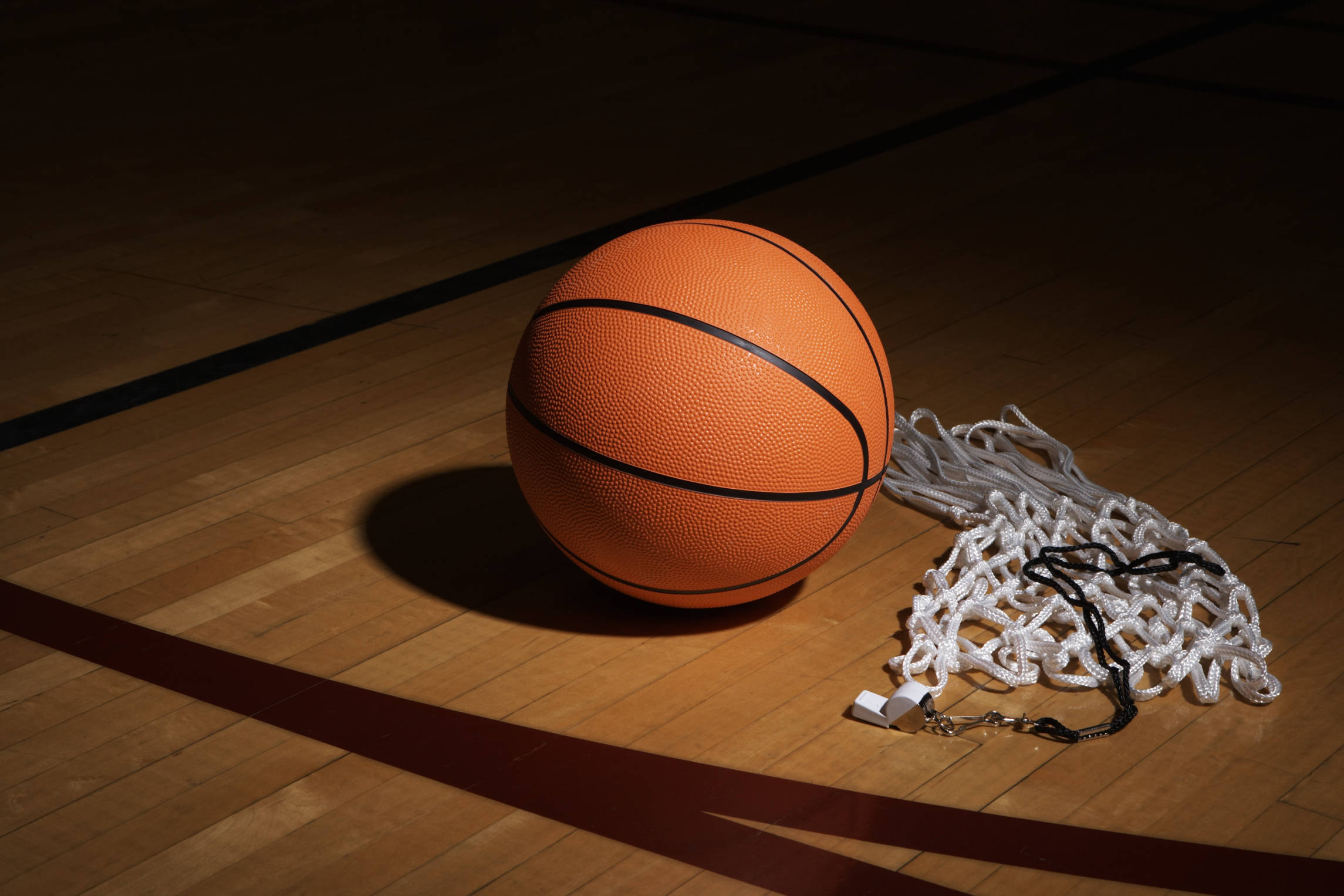 basketball, orange, wooden court, Full HD Desktop Wallpaper