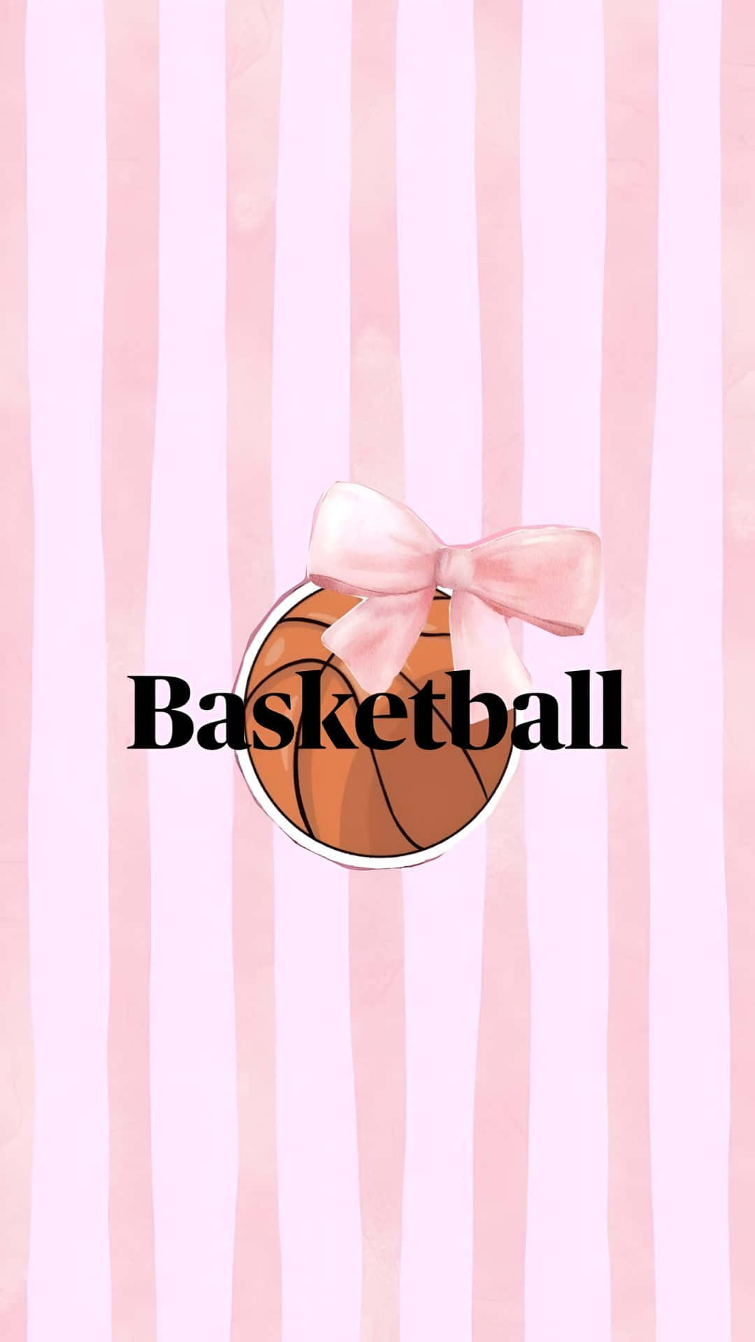 pink bow, pastel pink and white striped background, bold black text, Full HD Phone Wallpaper