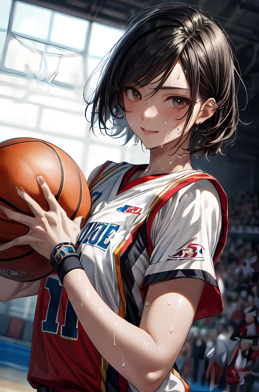 basketball girl aesthetic, anime girl, basketball jersey, HD Phone Wallpaper