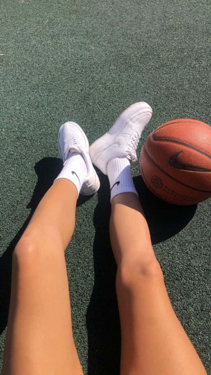 white Nike sneakers, white socks, green court, SD Phone Wallpaper