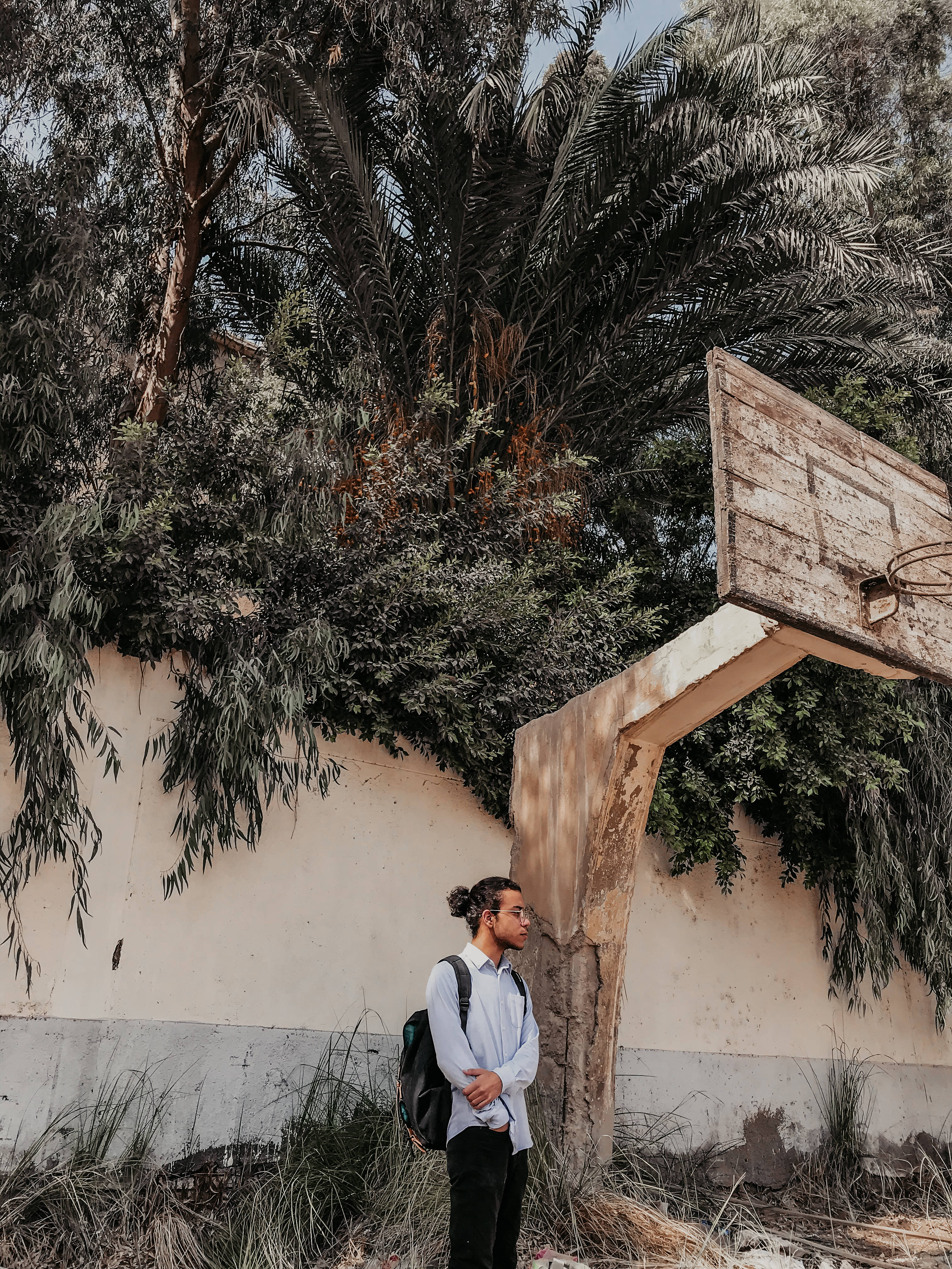 Basketball iPhone, wooden back board, weathered basketball hoop, 4K Phone Wallpaper