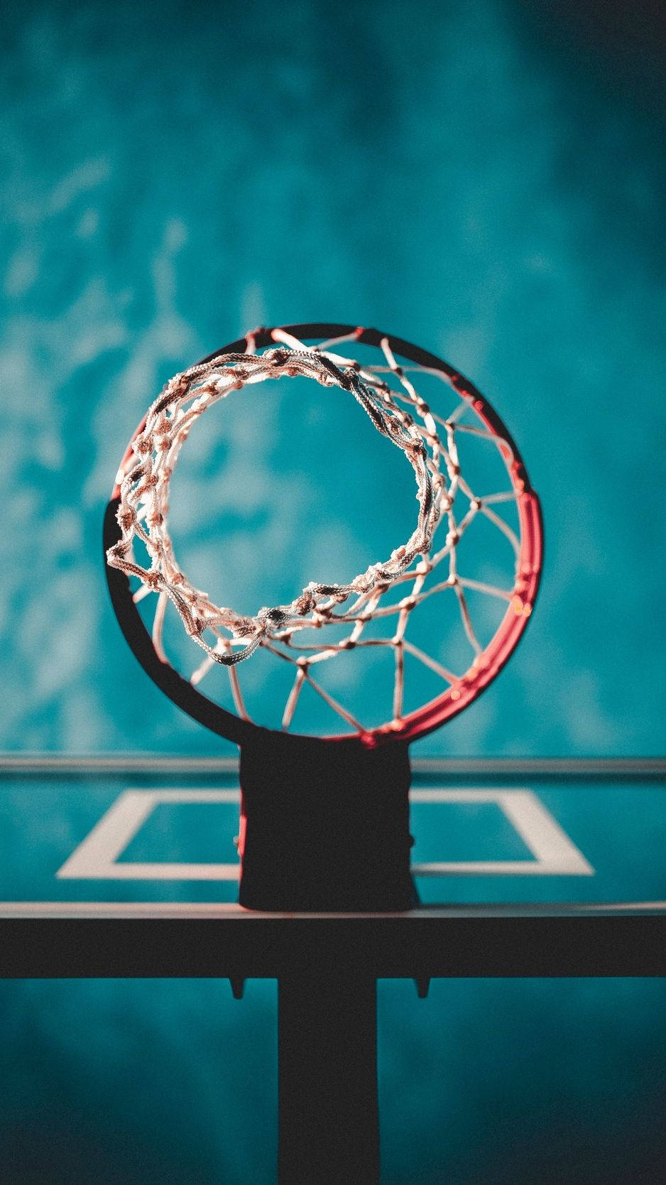 basketball hoop, red rim, white net, HD Phone Wallpaper