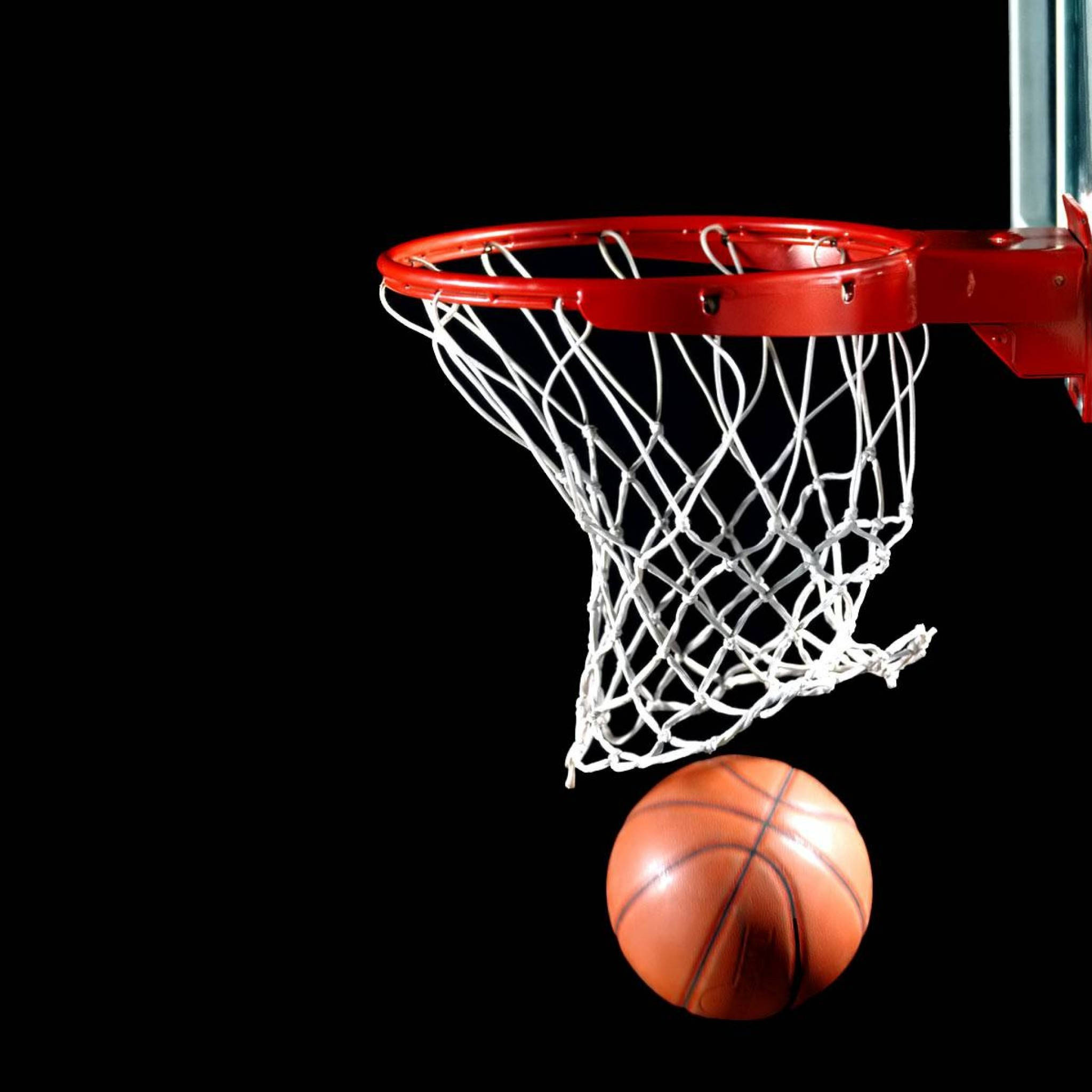 basketball, red hoop, white net, Full HD Desktop Wallpaper
