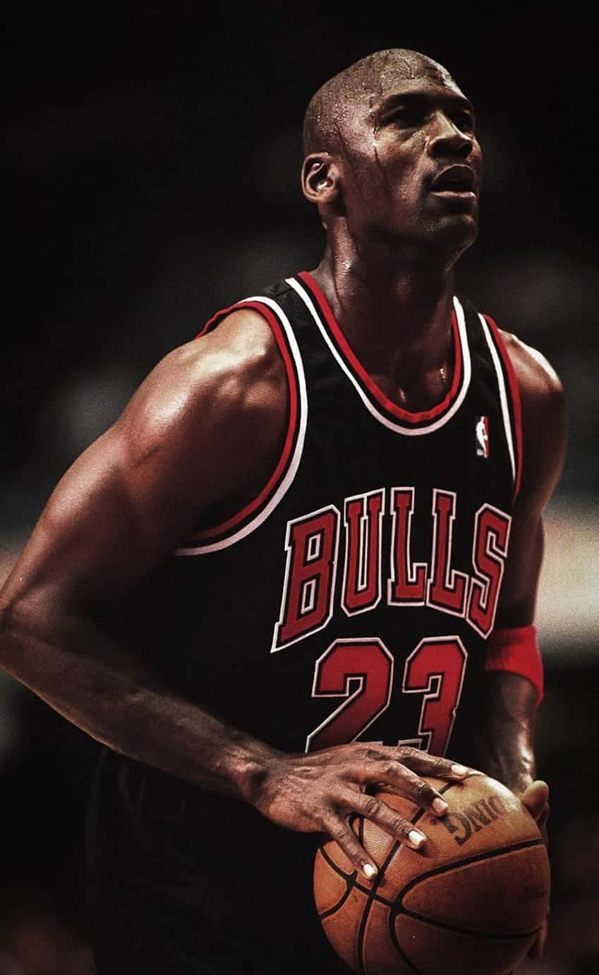 Michael Jordan, black Bulls jersey, basketball, HD Phone Wallpaper