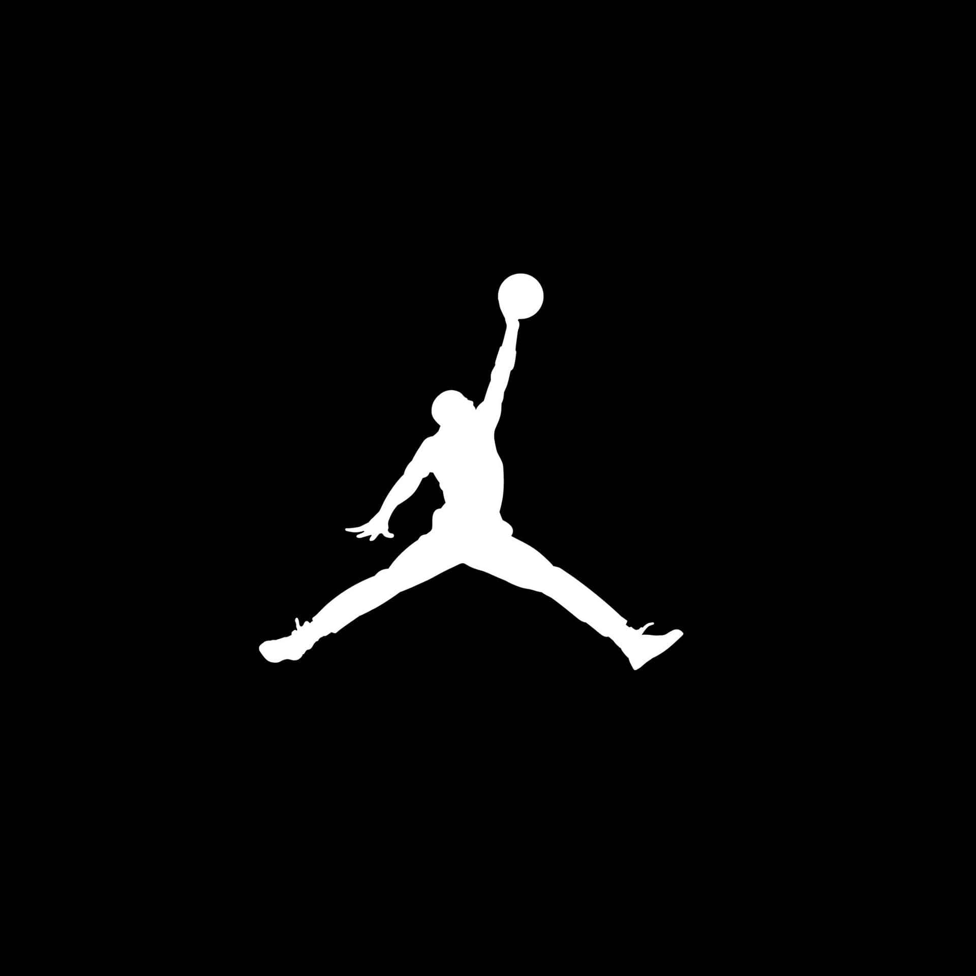 Basketball Michael Jordan, white silhouette, mid-air dunking, Full HD Desktop Wallpaper