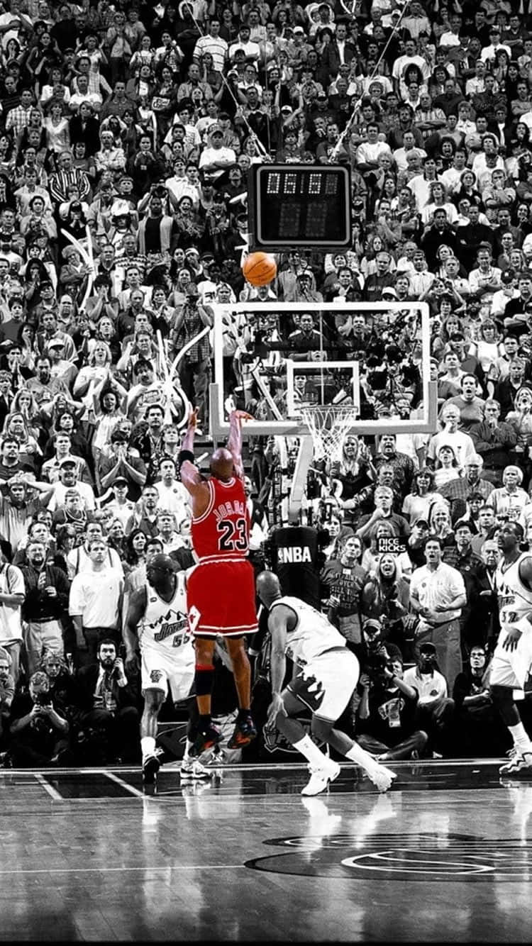 Michael Jordan, red jersey, dunks basketball, HD Phone Wallpaper