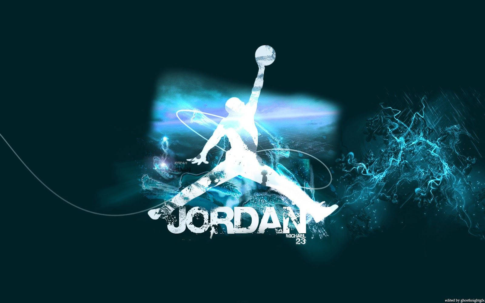Michael Jordan, dunking a basketball, dark teal background, HD Desktop Wallpaper