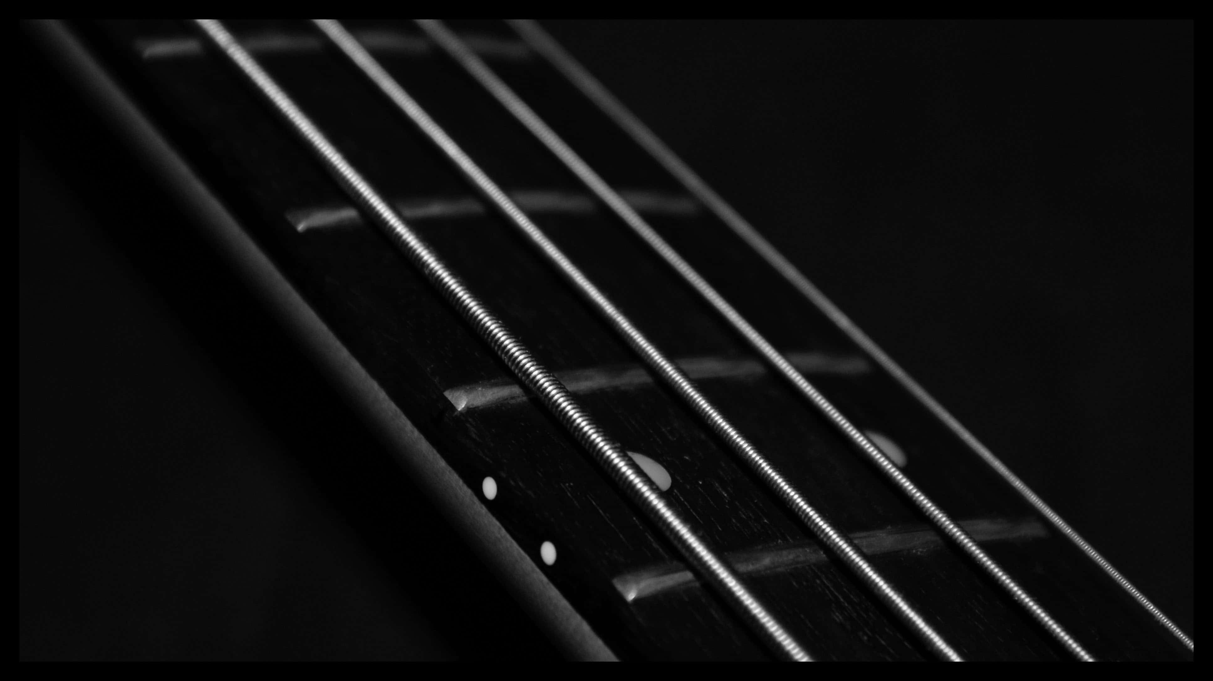 bass guitar, black, fretboard, 4K Desktop Wallpaper