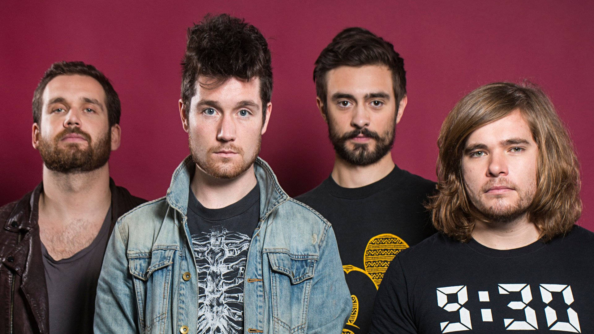Bastille, magenta, bearded men, Full HD Desktop Wallpaper