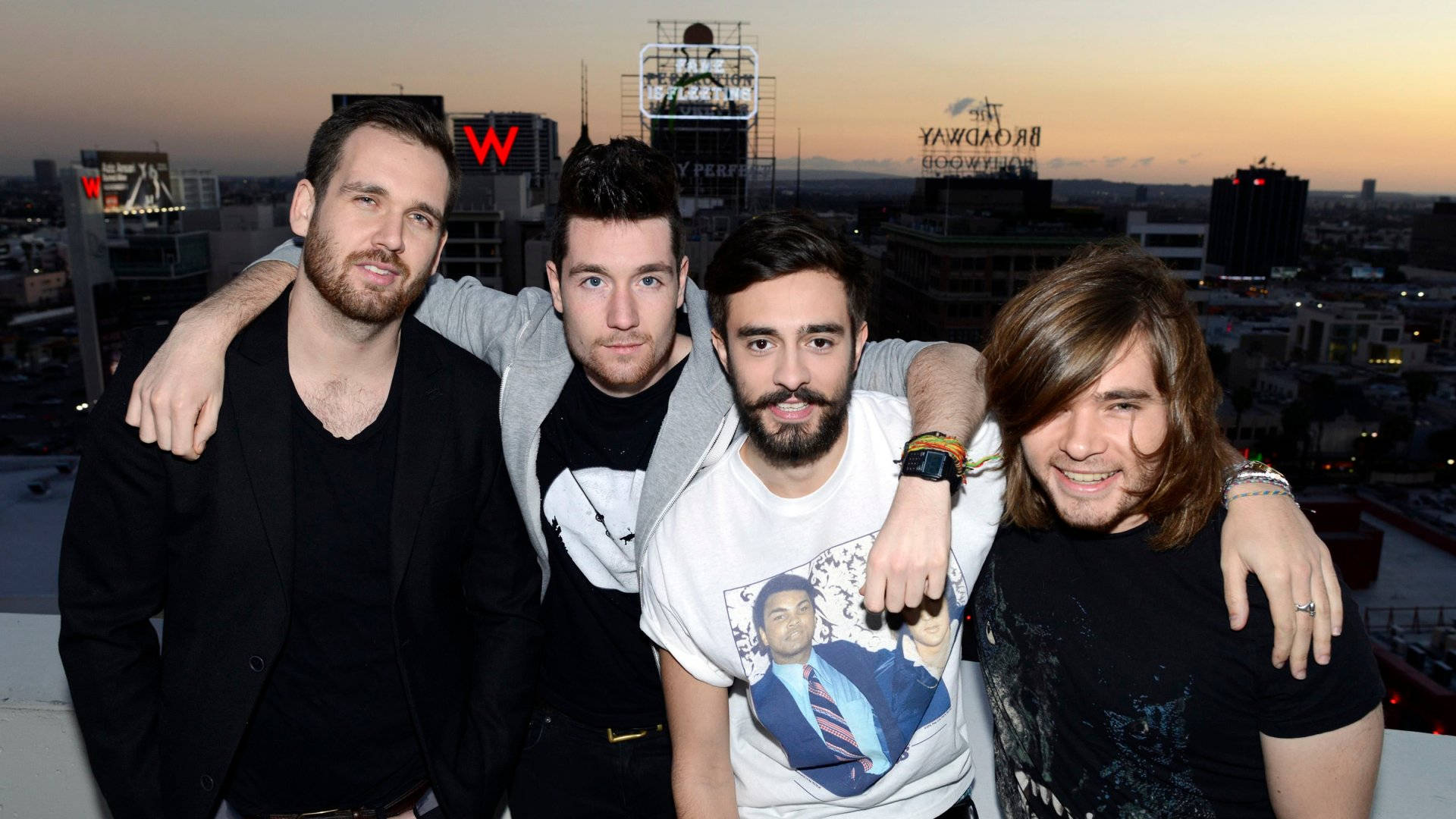 Bastille, rooftop, sunset, Full HD Desktop Wallpaper
