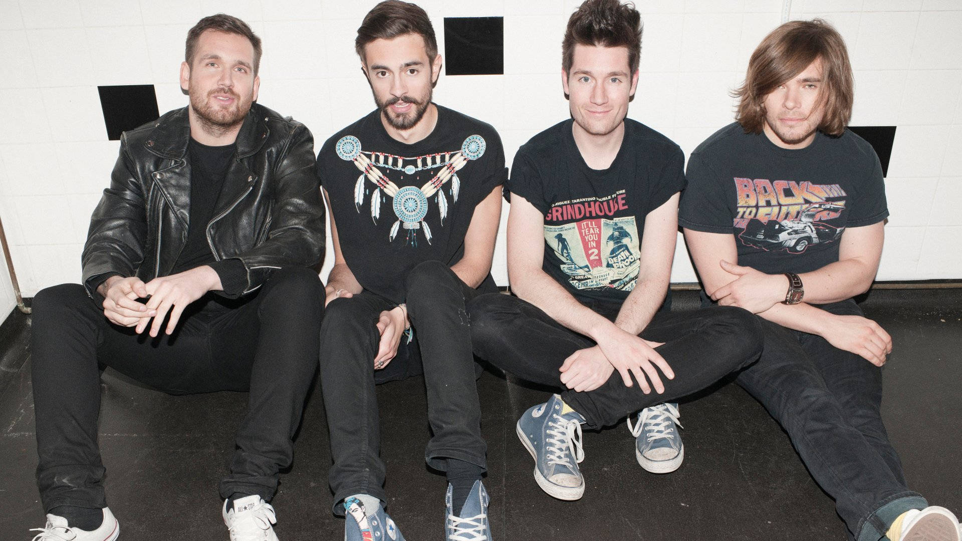 Bastille, black, white brick wall, Full HD Desktop Wallpaper