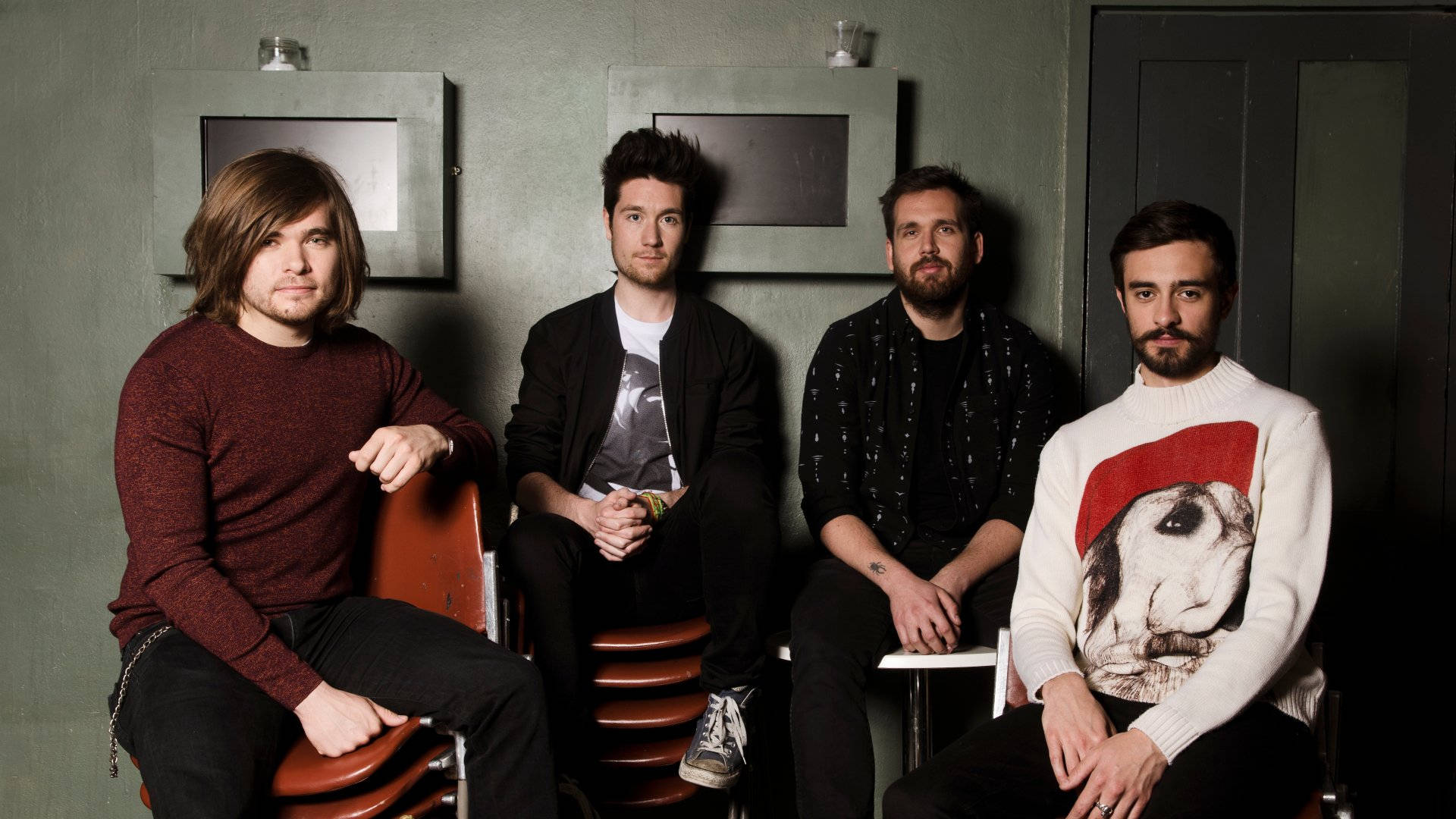 Bastille, muted green wall, framed mirrors, Full HD Desktop Wallpaper
