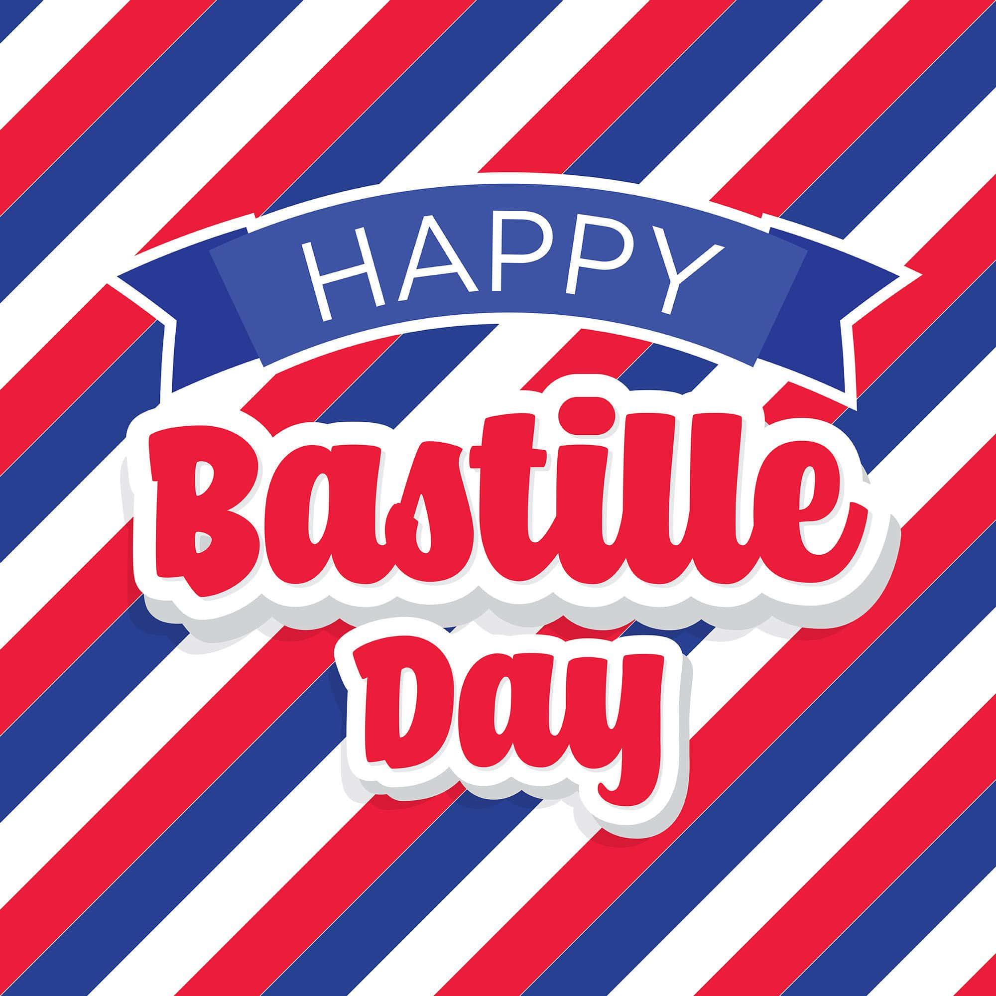 Bastille Day, red blue and white diagonal stripes, celebratory banner, Full HD Desktop Wallpaper