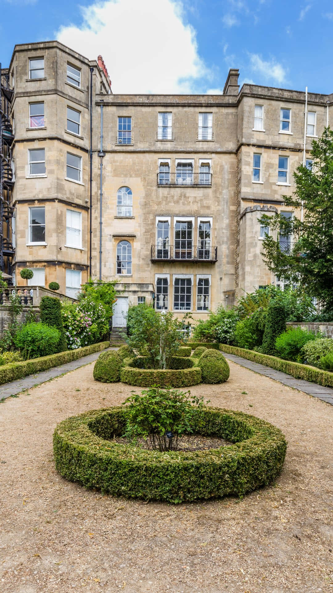 Bath, Georgian architecture, formal garden, Full HD Phone Wallpaper