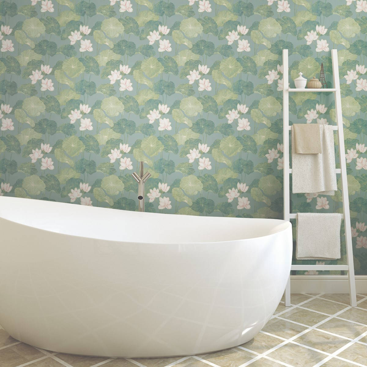 Bathtub, lily pad, green lotus leaf, SD Desktop Wallpaper
